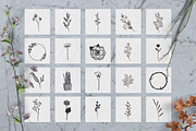 100 Hand Drawn Elements -Floral-, a Decorative Illustration by Michael Rayback Design (Thumbnail 5 of 18)