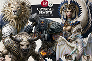Crystal Beasts Fantasy Cliparts, a Decorative Illustration by ThatsDesignArt (Thumbnail 1 of 14)