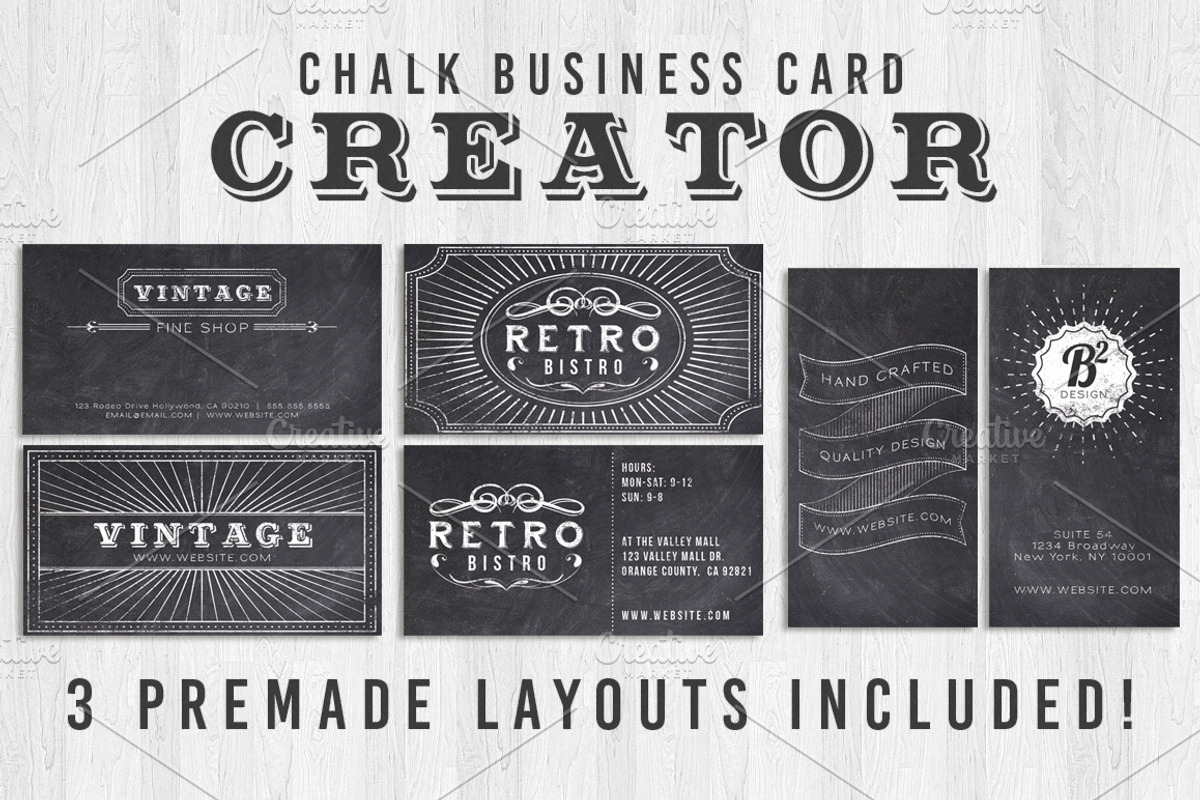 Chalk Business Card Creator, a Business Card Template by SkyvaraSupply (Photo 1 of 5)