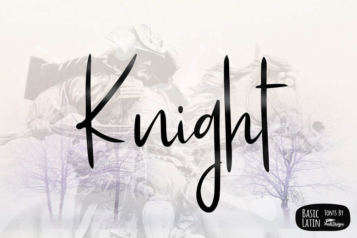 Knight Simple Font, a Script Font by YandiDesigns (Photo 1 of 2)