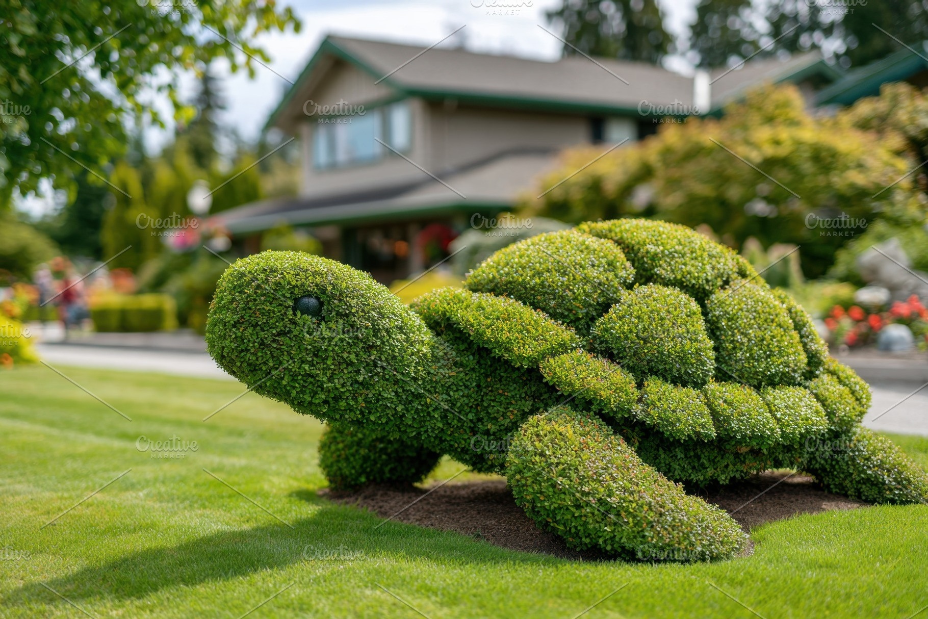 Topiary turtle sculpture in a garden, a Nature Photo by AlyaAnd