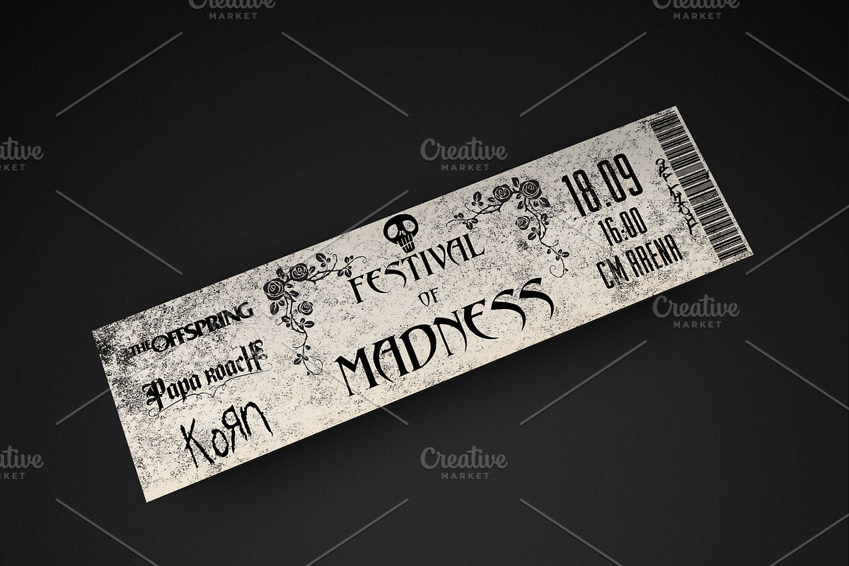 Grungy Rock Event Ticket, an Invitation Template by Konakchiev (Photo 2 of 3)