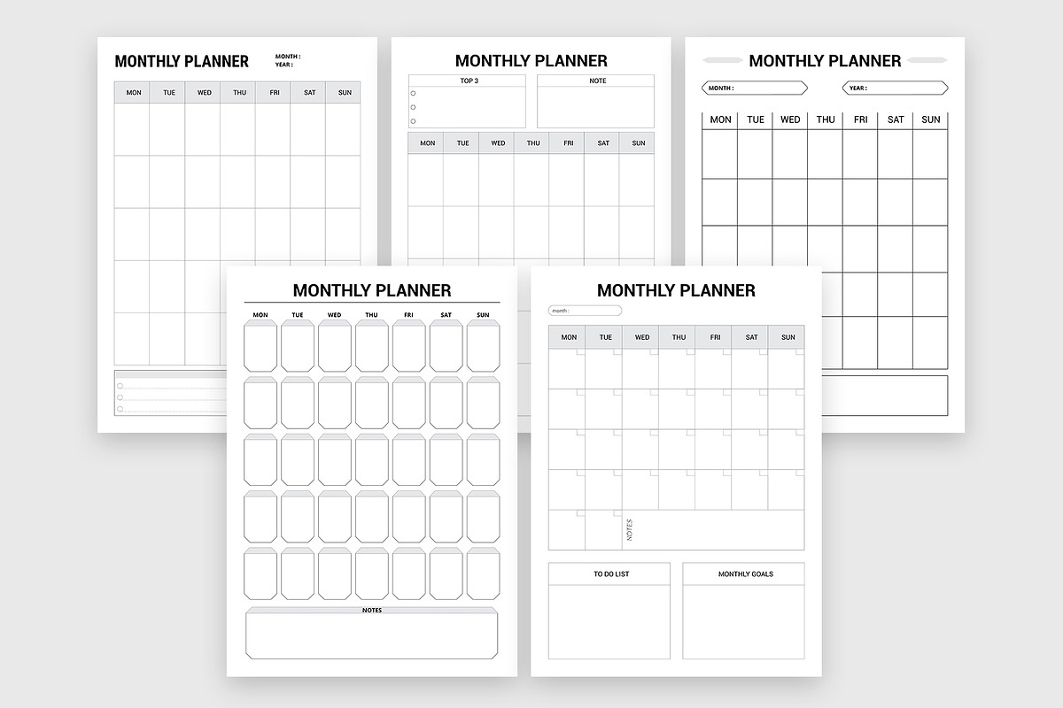 Daily Weekly Monthly Planner Bundle, a Stationery Template by ROJI CREATOR (Photo 9 of 12)