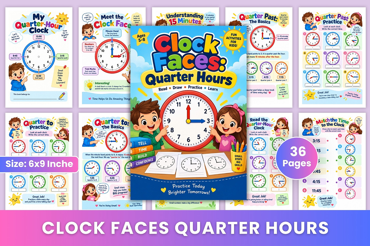 Clock Faces: Quarter Hours, a Stationery Template by Designmela01 (Photo 1 of 6)