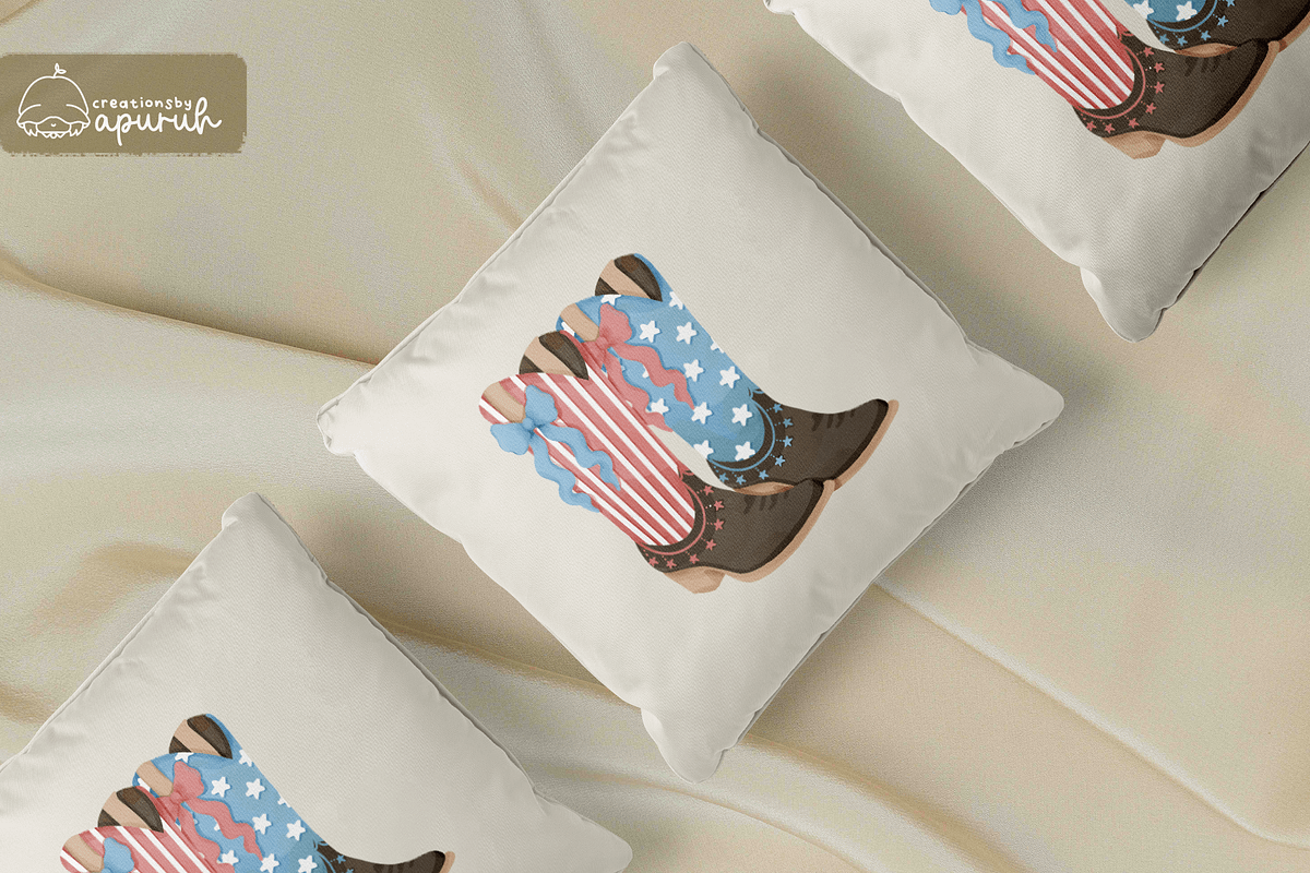 Coquette Cowgirl Boots 4th of July, a Decorative Illustration by creationsbyapuruh (Photo 4 of 7)
