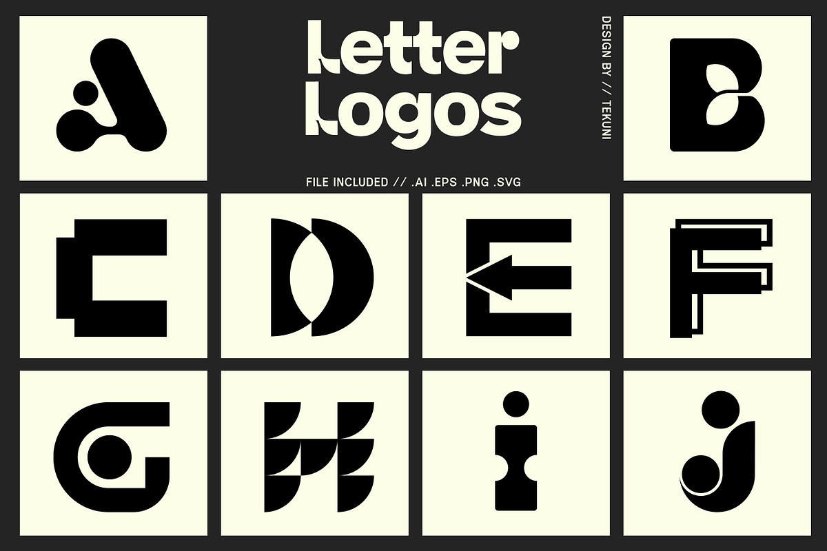 Letter Logo Template Vol 4, a Solid Icon by Tekuni (Photo 1 of 12)