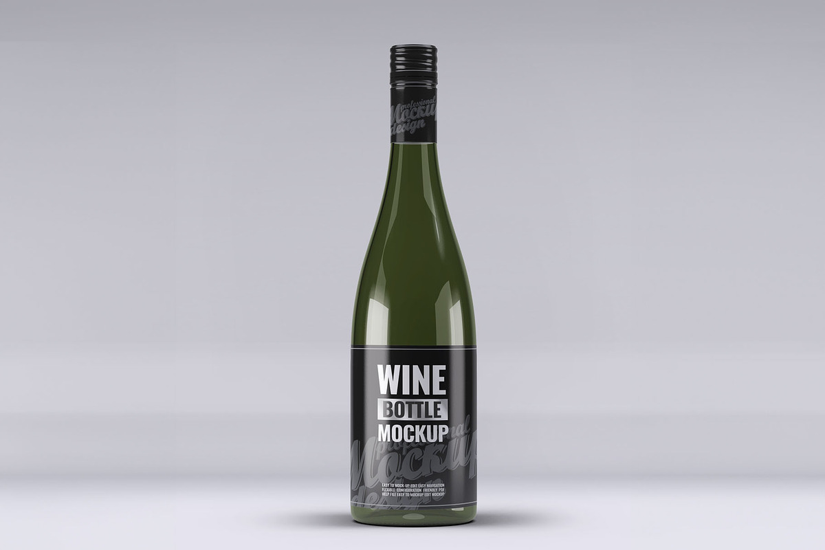 Wine Bottle Mock-Up, a Product Mockup by Xtrahive