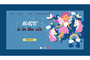 Fairy Girl Vector Web Landing Page