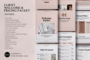 Client Welcome Pricing Packet Canva