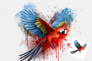 Watercolor Bird Painting Effect