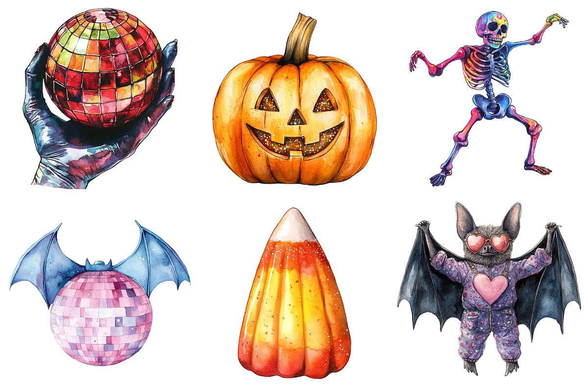 Disco Halloween Clipart PNG, an Illustration by Daily.Designs (Photo 4 of 5)