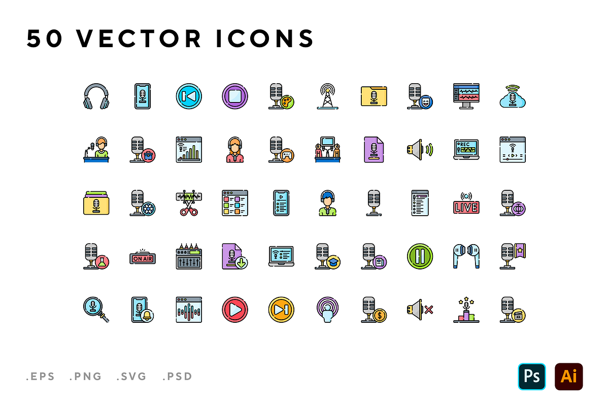 Podcast icons, an Icon by Wencory (Photo 1 of 2)