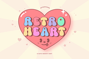 Retro Heart Font + Clipart, a Handwritten Font by Babymimiart (Thumbnail 1 of 7)