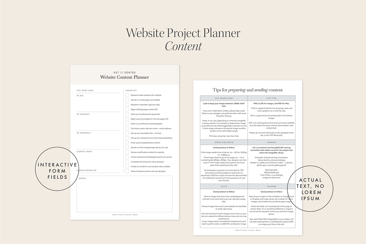 Website Project Planner Template, a Presentation Template by January Made Design (Photo 3 of 14)