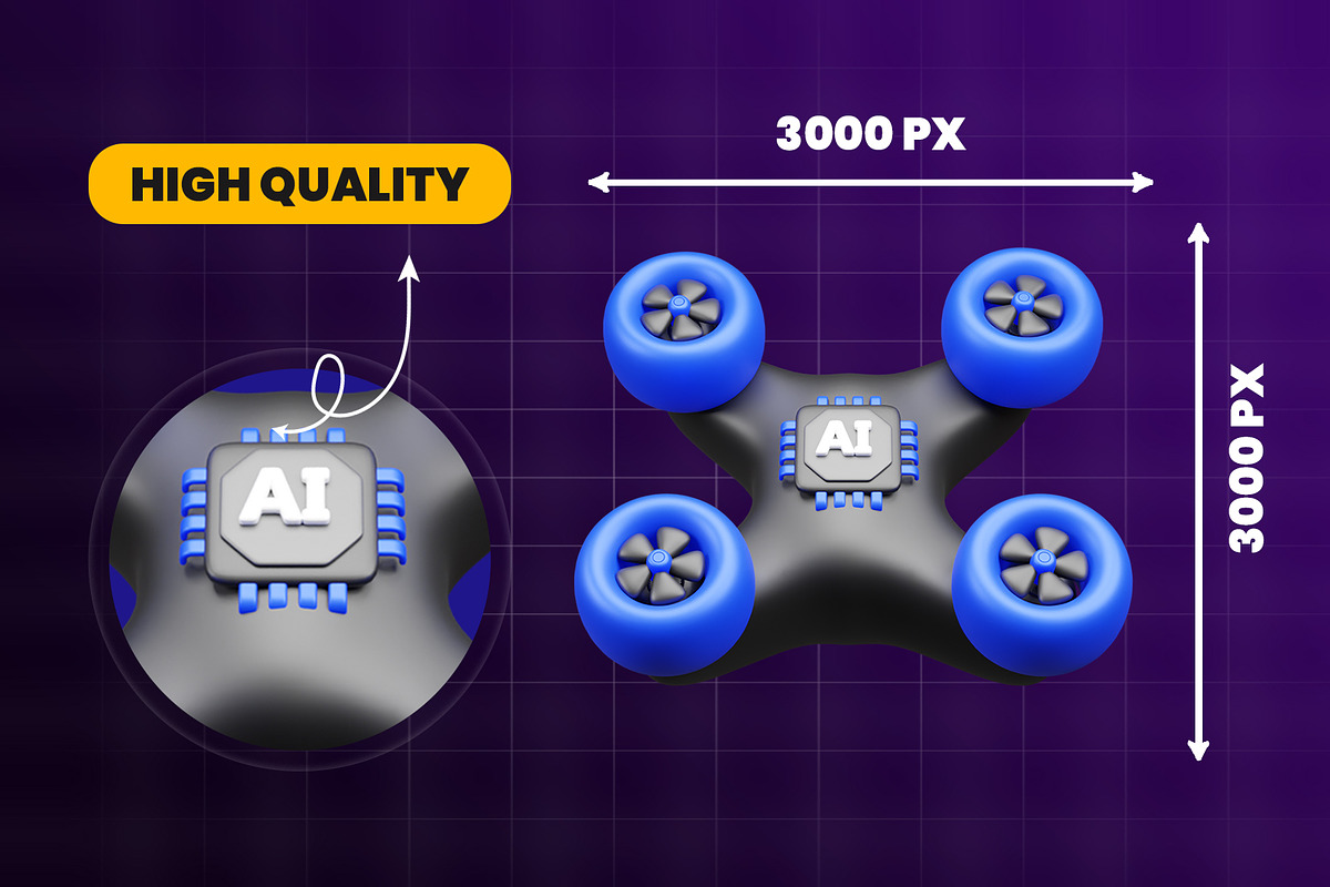 Artificial intelligence 3d Icon Pack, an Object 3D Model by Ui Stock (Photo 3 of 6)