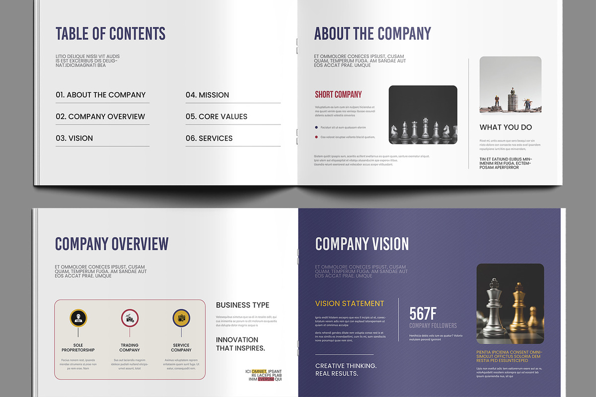 Corporate Company Profile Layout, a Brochure Template by MightyDesign (Photo 3 of 8)