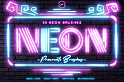 Neon Procreate Brushes, a Brush Add-On by Andrew Skoch Design (Thumbnail 1 of 12)