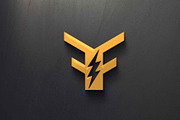 Alphabet letter F, FF, with flash ve, a Branding & Logo Template by art_creater (Thumbnail 1 of 2)