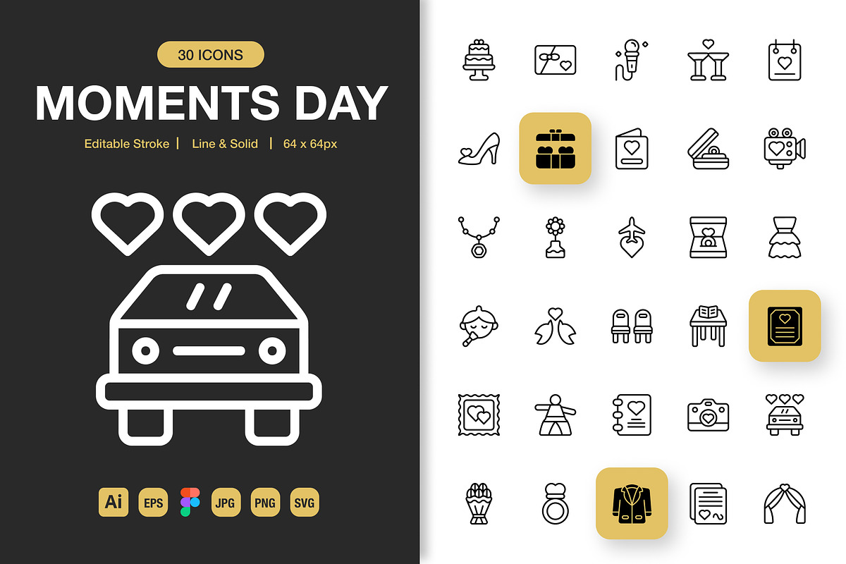 Moments Day Icons, an Icon by Spacepixel Creative (Photo 1 of 3)