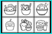 Kawaii Food Coloring Pages, a Food Illustration by protabsorkar11 (Thumbnail 5 of 7)