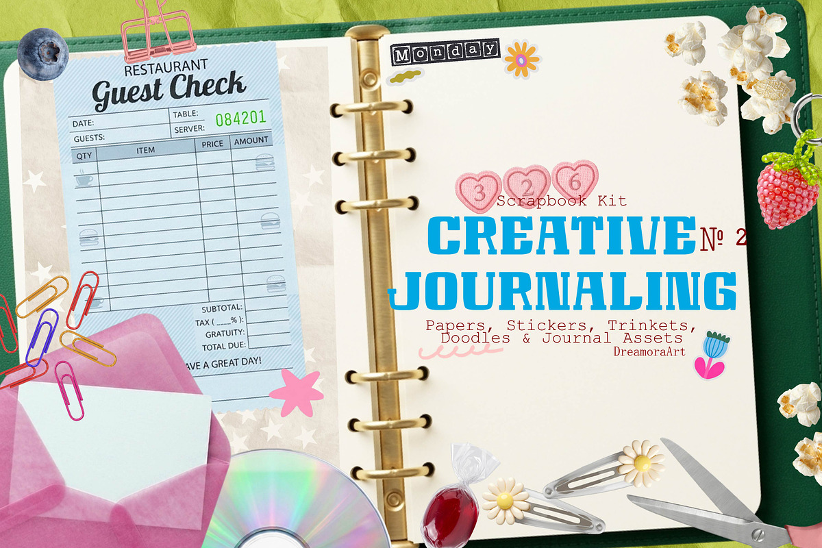 Retro Pastel Scrapbook Kit, an Object Graphic by DreamoraArt (Photo 1 of 13)
