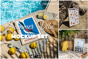 Set Of 6 PSD Summer Design Mockups