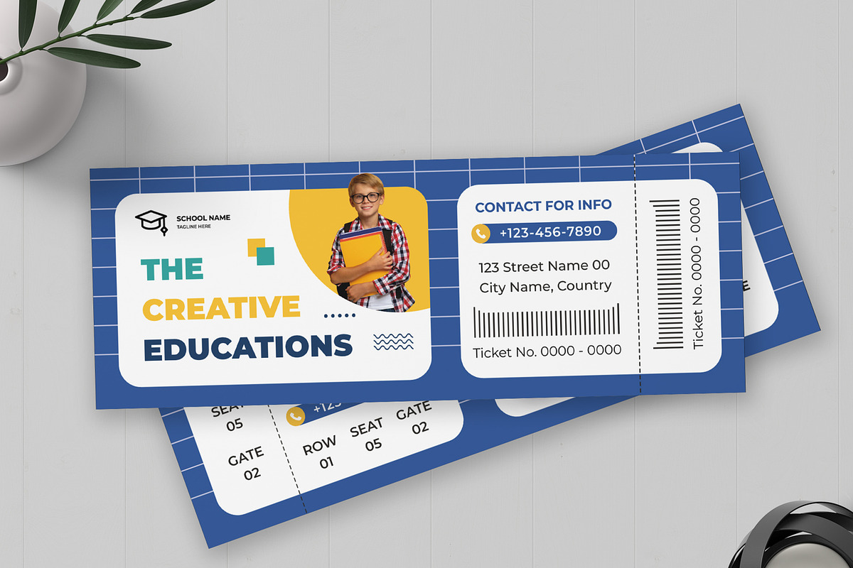 Education Event Ticket, a Stationery Template by MightyDesign (Photo 1 of 6)