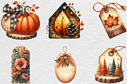 Vintage Wooden Autumn Tags Clipart, an Illustration by Black Bird Studio (Thumbnail 5 of 6)