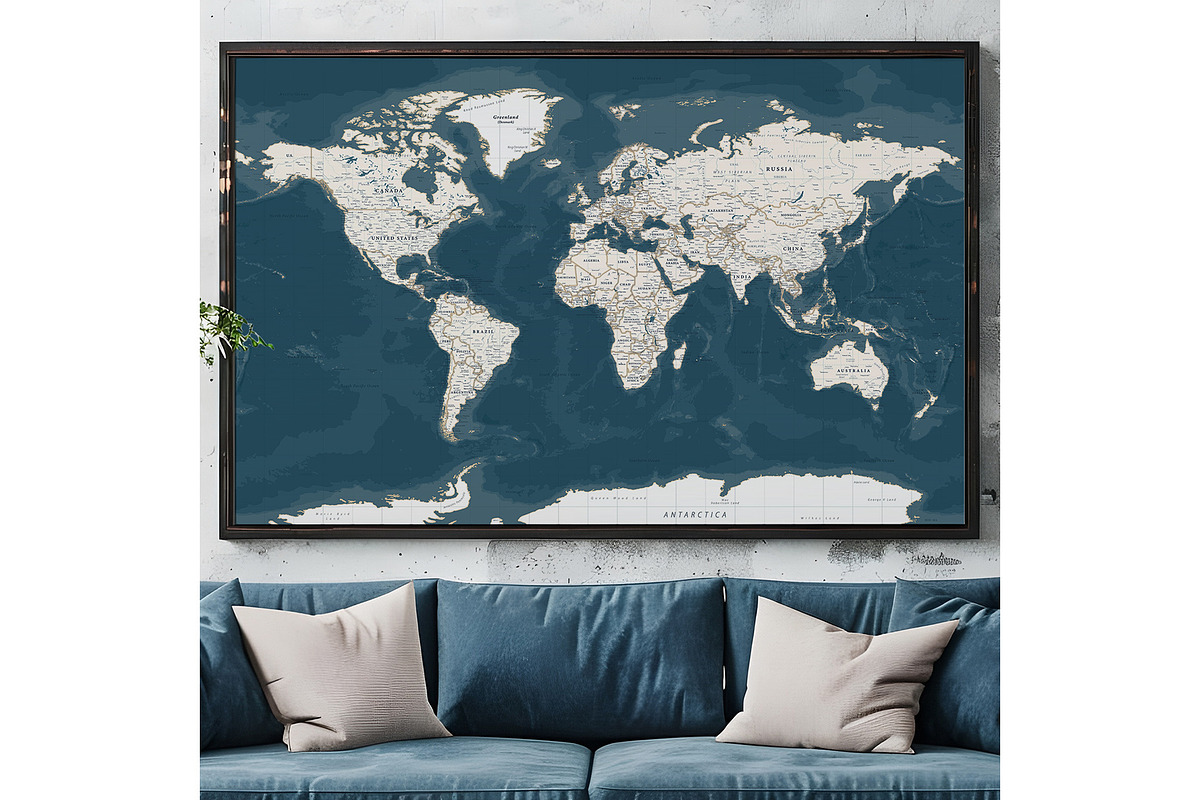 Vector World Map - Large&Detailed, a Decorative Illustration by PorcuPen Works (Photo 8 of 8)
