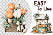 Carrot Easter Watercolor Clipart Set, an Illustration by cherrydesign (Thumbnail 4 of 4)
