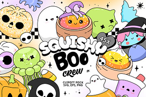 Squishy Halloween Clipart Bundle
