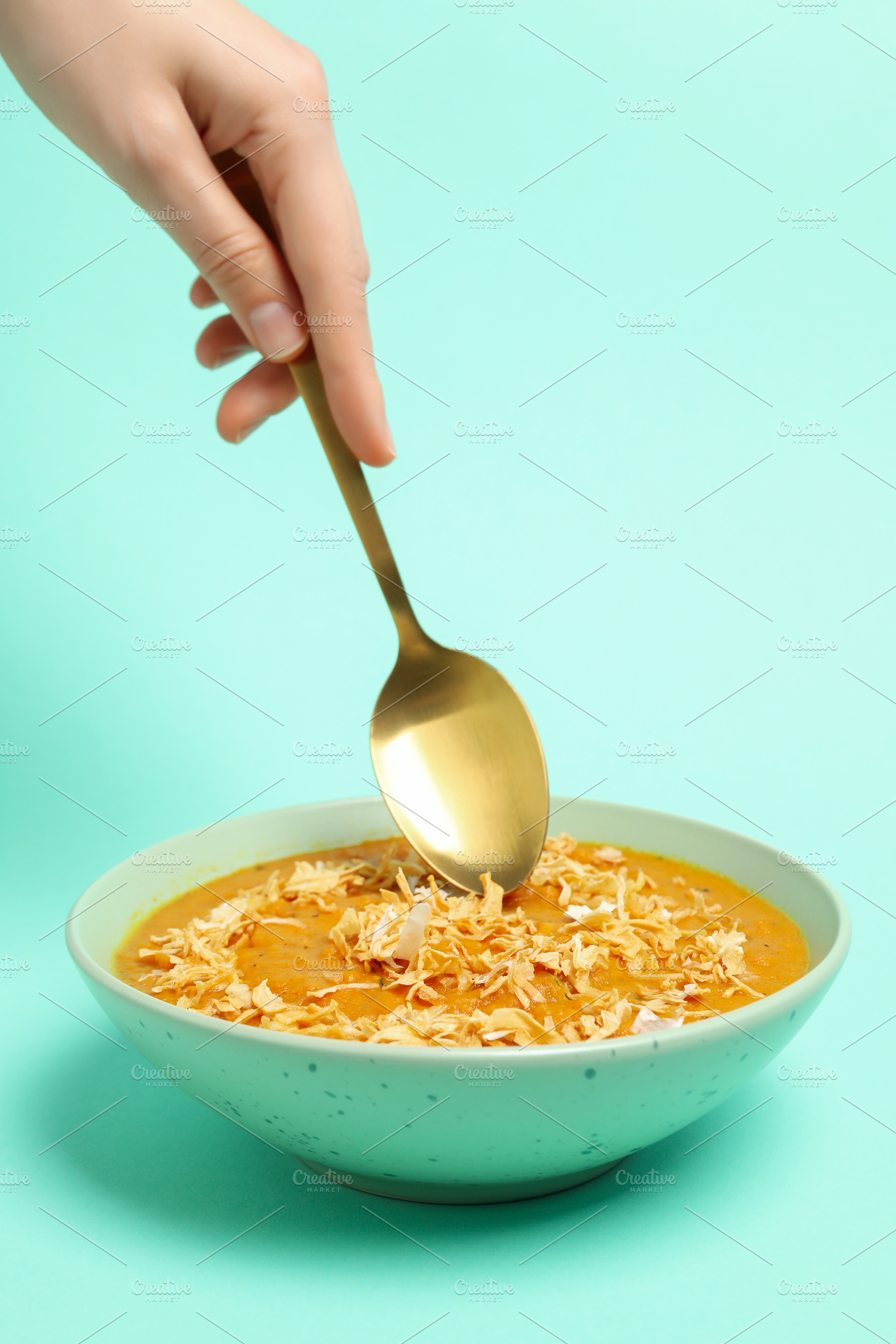Concept of tasty food, sweet potato puree, a Food & Drink Photo by AtlasStudio PRO