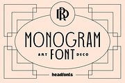 Art Deco Monogram Font, a Font by Headfonts (Thumbnail 1 of 11)