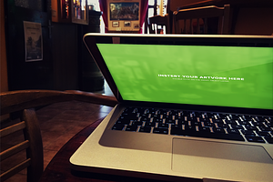 Realistic Macbook Mockup-in Coffee