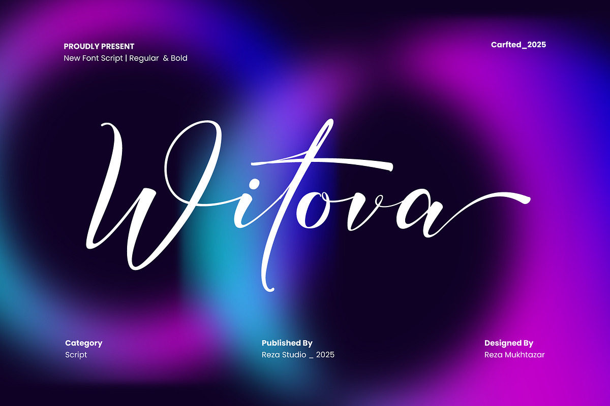 Witova, a Script Font by Reza Studio (Photo 1 of 9)