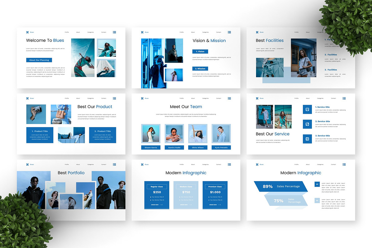 Blues - Blue Fashion Google Slide preview 5