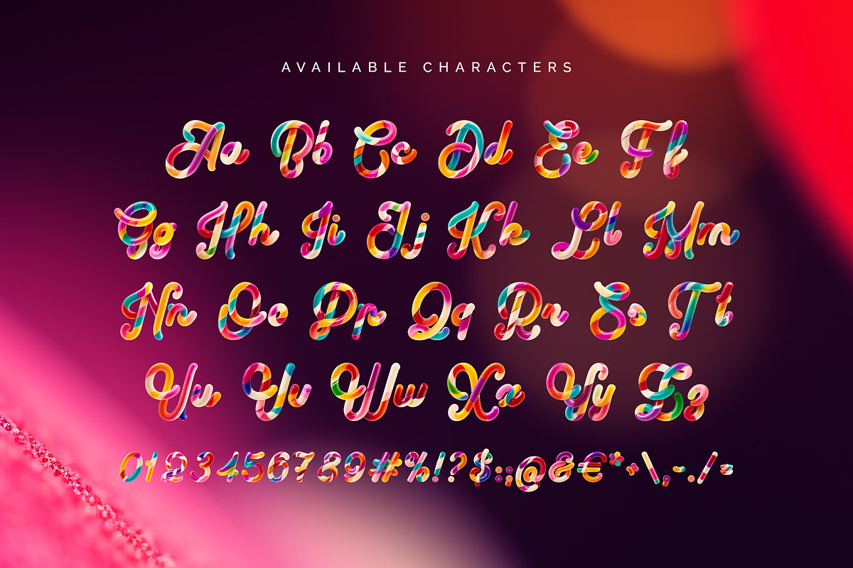 Yummy Candy - Color Bitmap Font, a Symbol Font by Gleb Guralnyk (Photo 5 of 5)