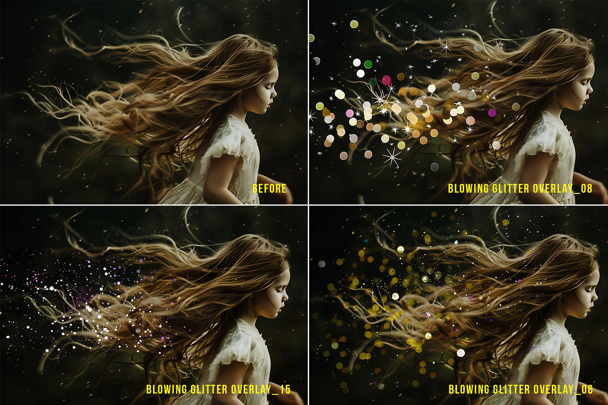 Blowing glitter bokeh PNG overlays, a Layer Style Add-On by Walllow Creatives (Photo 3 of 6)