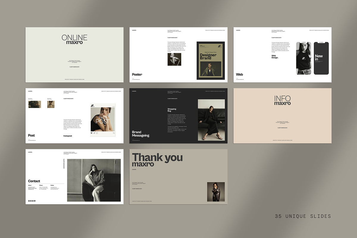 Maxro | Brand Guideline Template, a Presentation Template by Creatiya Type (Photo 11 of 11)