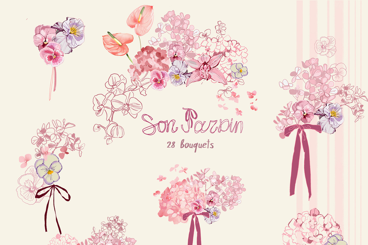 Cottage Core PNG Florals Bundle, a Decorative Illustration by whiteheartdesign (Photo 17 of 48)