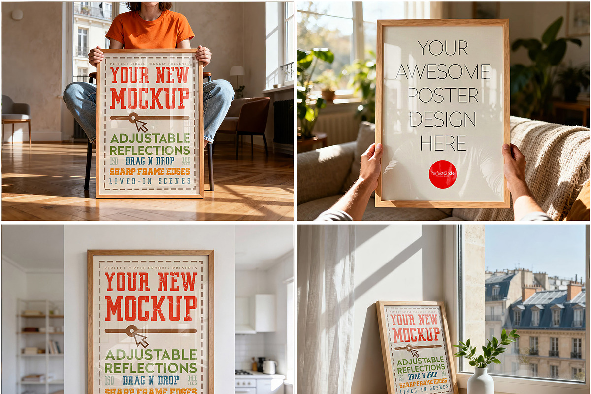 62 Poster Frame Mockup Bundle, a Mockup by DesignRocket (Photo 6 of 14)