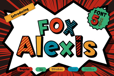 Fox Alexis 5 Fonts Style, a Handwritten Font by Fox7 By Rattana