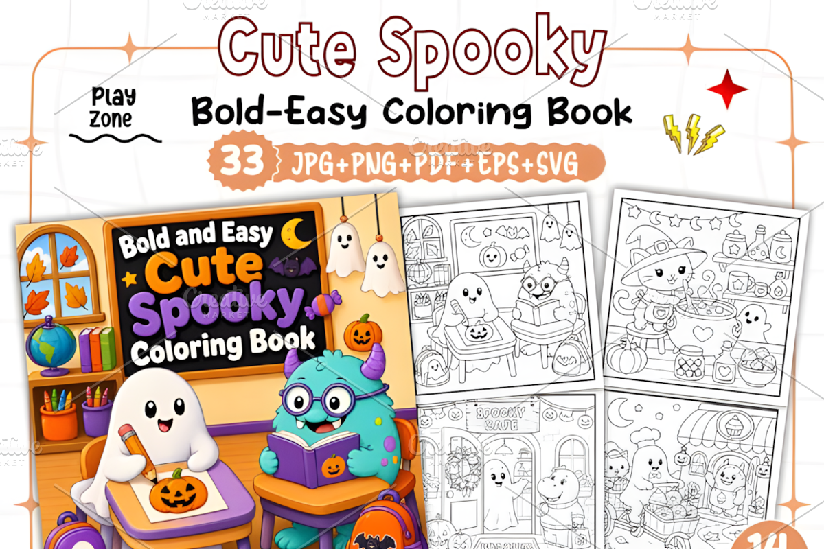Cute Spooky Book Bold and Easy, a Seasonal Illustration by Design Station (Photo 1 of 8)
