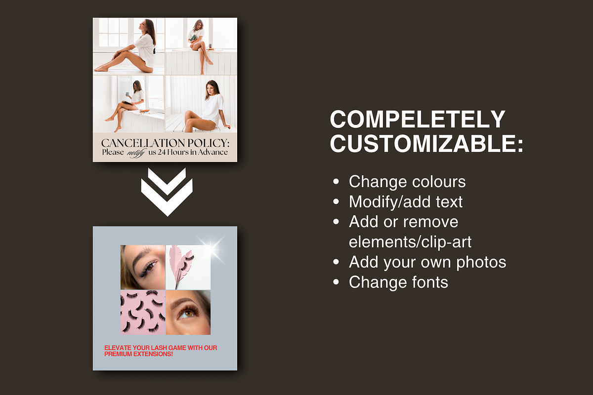Waxing Hair Removal Instagram Canva, a Social Media Template by DesignsbyMariaStudio (Photo 5 of 10)