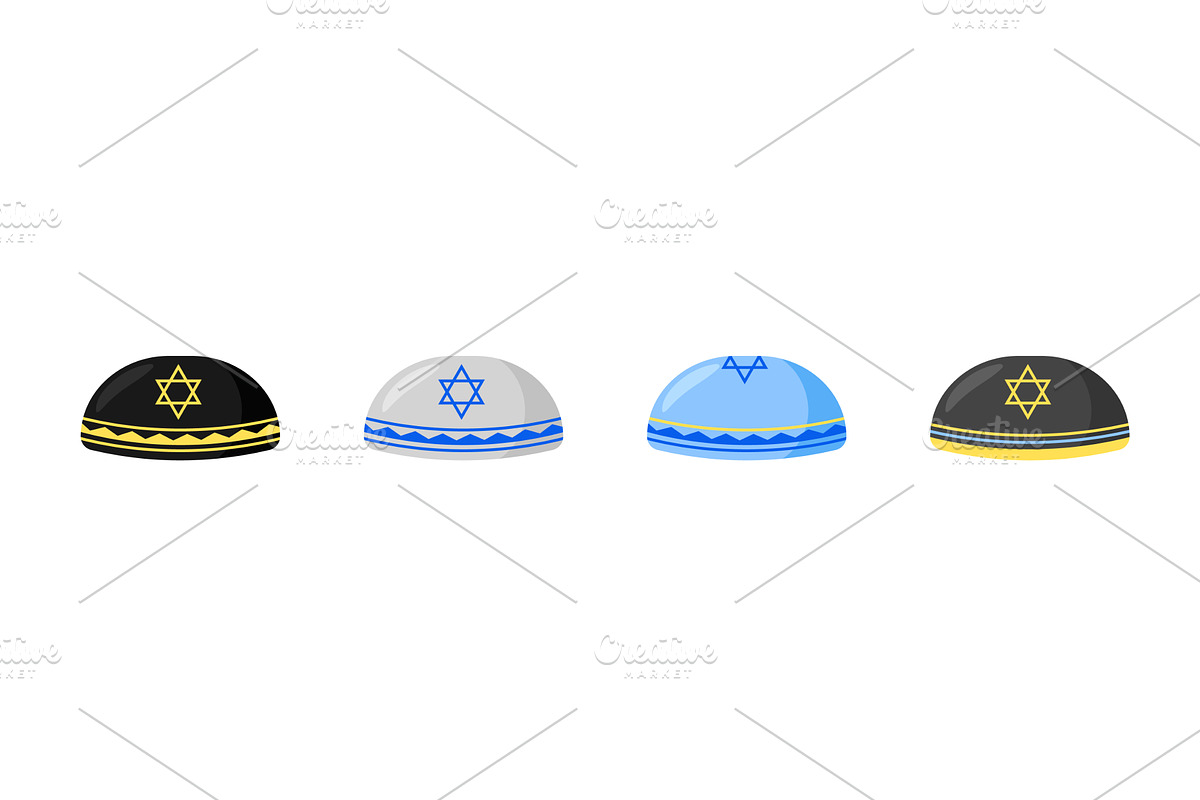 Jewish traditional kippah caps, an Illustration by skripnikbb