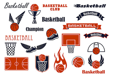 Basketball sport game elements, a Background Graphic by Vector Tradition