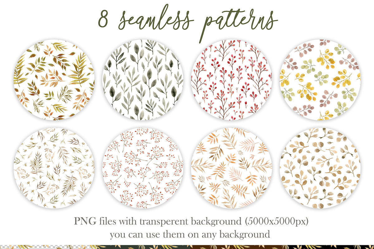 Autumn leaves watercolor collection, a Seasonal Illustration by alenaganzhela (Photo 8 of 11)