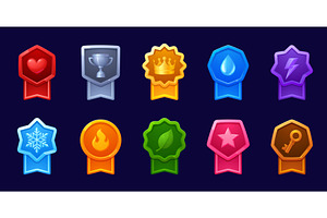 Game rank badges asset, an Object Illustration by Buch&Bee