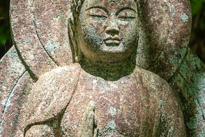 Amida Buddha statue at Mitaki-Dera temple in Hiroshima, Japan, a Nature Photo by GoodGoods