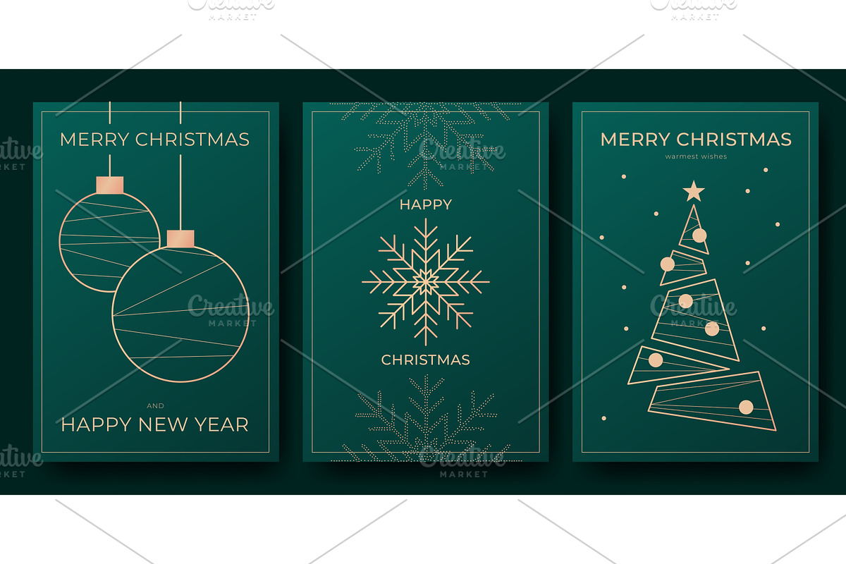 Elegant Christmas holiday card, an Illustration by art PVP - market